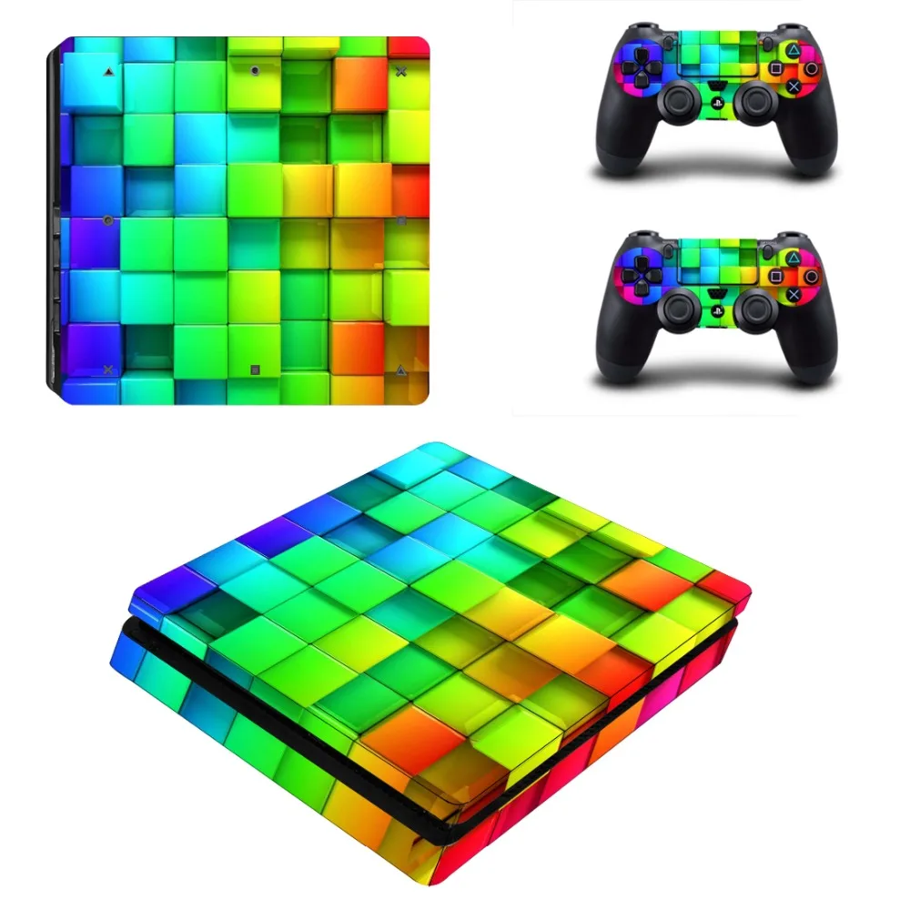 

Vinly Skin Sticker Cover for Sony PS4 Slim PlayStation 4 SLIM Console and 2 controller skins - tetris