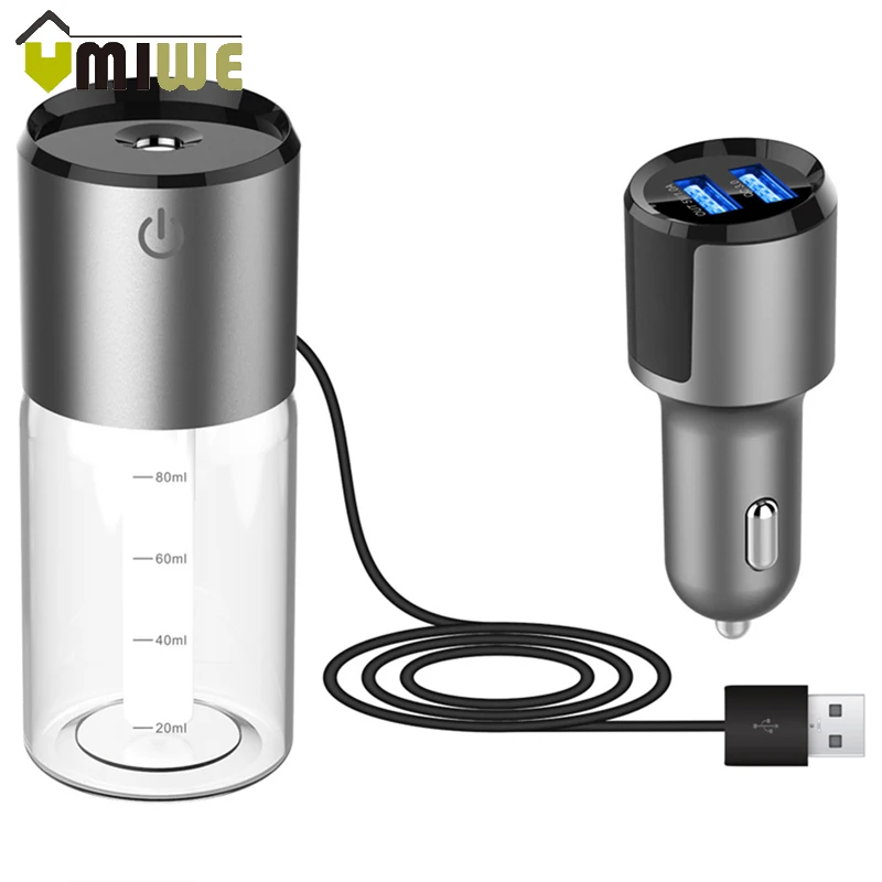 

Car Humidifier Air Purifier Freshener Essential Oil Diffuser Aromatherapy Mist Maker Fogger with Dual Power USB Car Charger