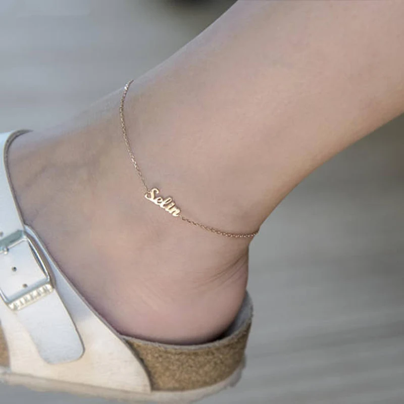 Летний стиль Foot Bijoux Femme золотая цепочка под заказ женские браслеты для щиколотки пляжные украшения браслет на заказ Шевроле BFF подарок