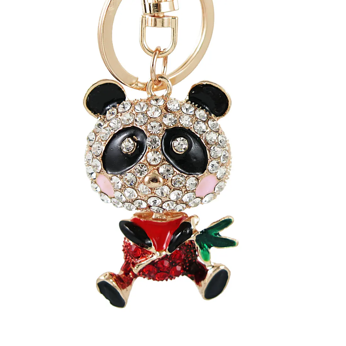 

Hig Qualty Bear Giant panda Crystal Key Chain Holder Rhinestone Keychain Car Key Ring For Holder Bag Birthday Friend Gift