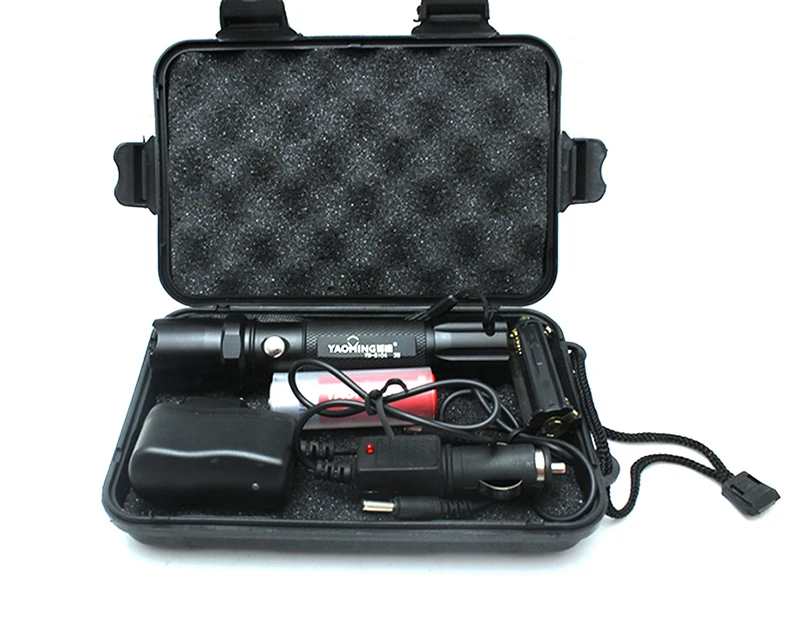 

Gift box CREE Q5 1000Lm waterproof 3 Modes led flashlight police lantern rechargeable flashlight with 18650 battery and charger