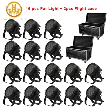 

IMRELAX 16pcs Waterproof 54x3w RGBW 4in1 LED Par Light With Flight Case Package Stage Lighting Effect Par Can Lights Stage Disco