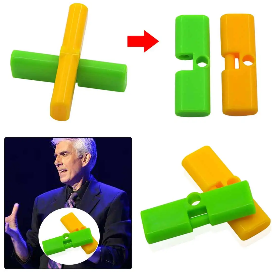 

1pc magic trick props magical cross interesting lock automatically unlock close-up stage performance toy