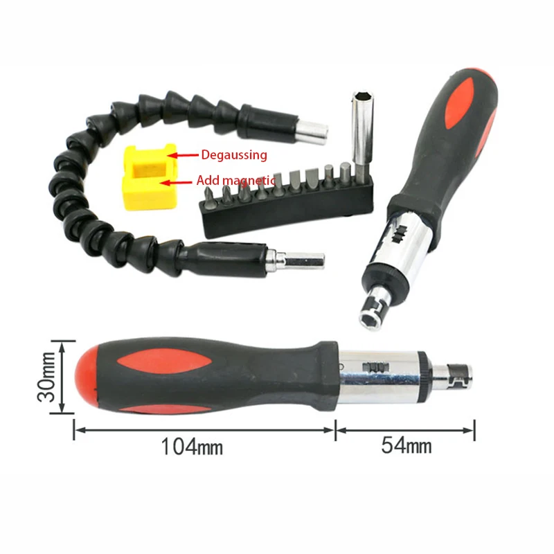 12Pcs Ratchet Screwdriver Combination Set Multi-Functional Flexible Soft Shaft Magnetizer Hardware Tools Home Slotted Phillips - Цвет: Screwdriver set