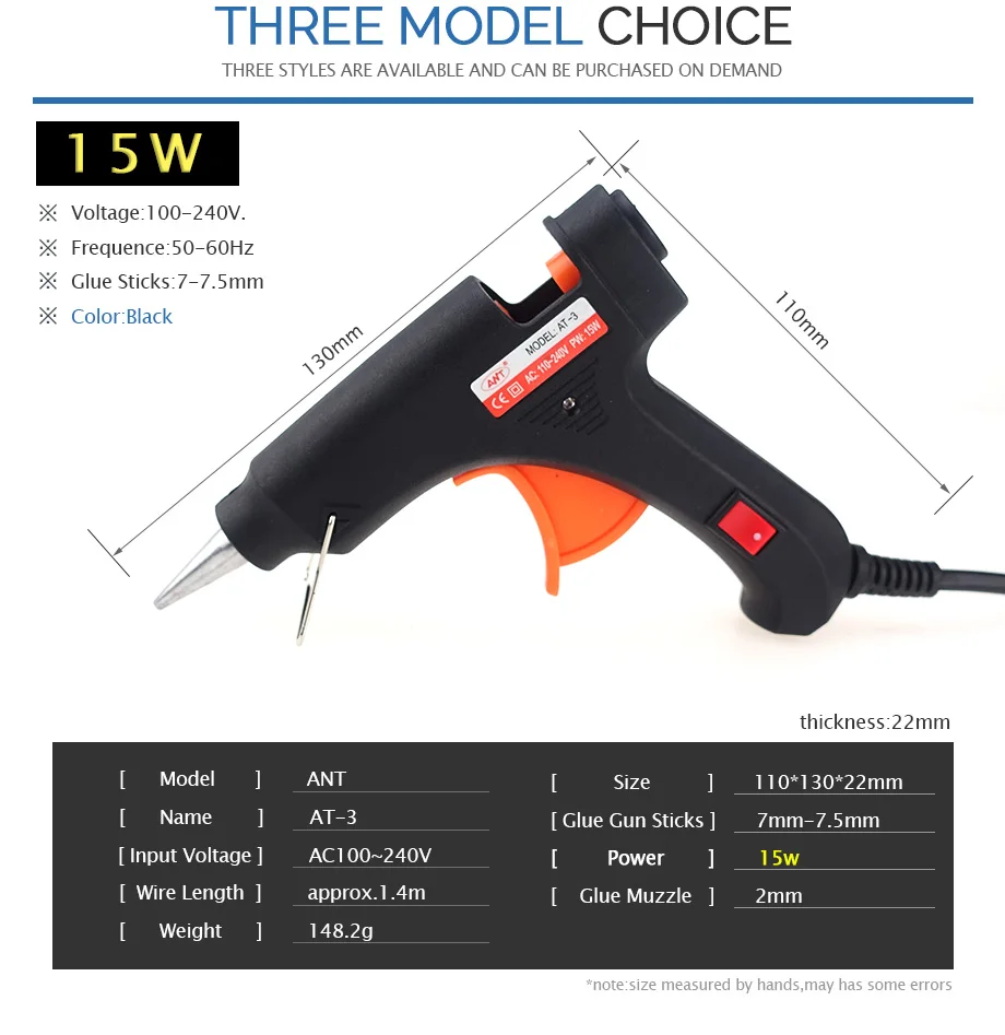 Бесплатная доставка Электрический термоплавкий клеевой пистолет ремесла ремонт инструмент Professional DIY с Glun Gun Sticks 240-110 в AT-3 15 Вт/20 Вт/30 Вт