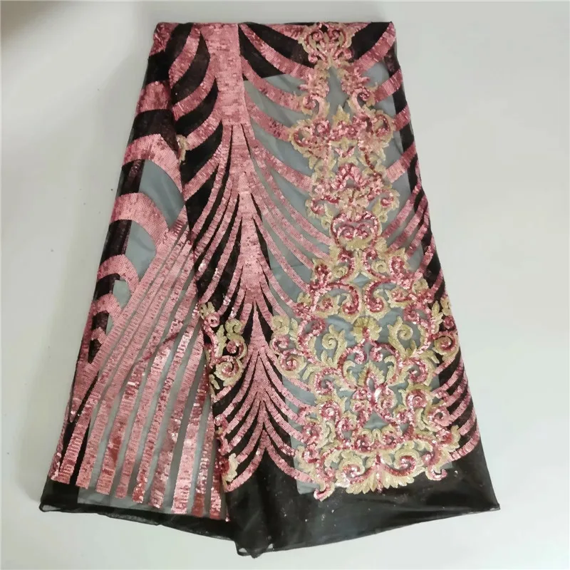 

Fashion African Lace Fabric High Quality African 3D Lace Fabric With Sequins For Nigerian Wedding Dress French Lace Fabric WH531
