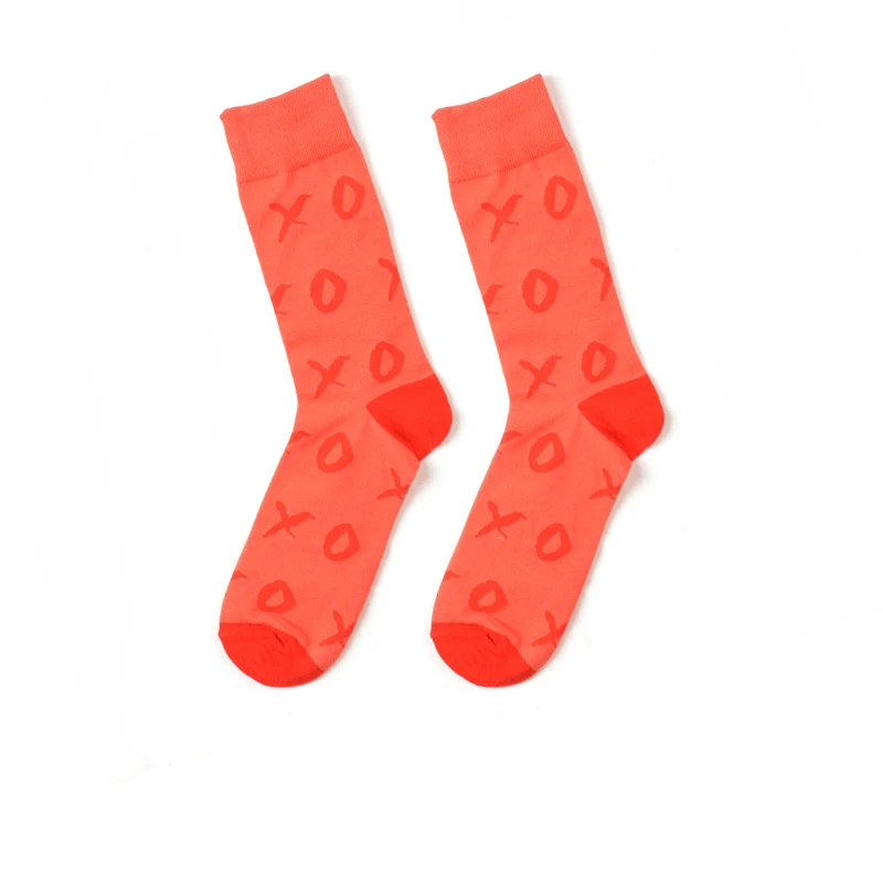 Повседневное чесаный хлопок для мужчин носки для девочек, как правило Harajuku Street Хип Хоп Смешные забавные носки красочные клетчатый узор - Цвет: red
