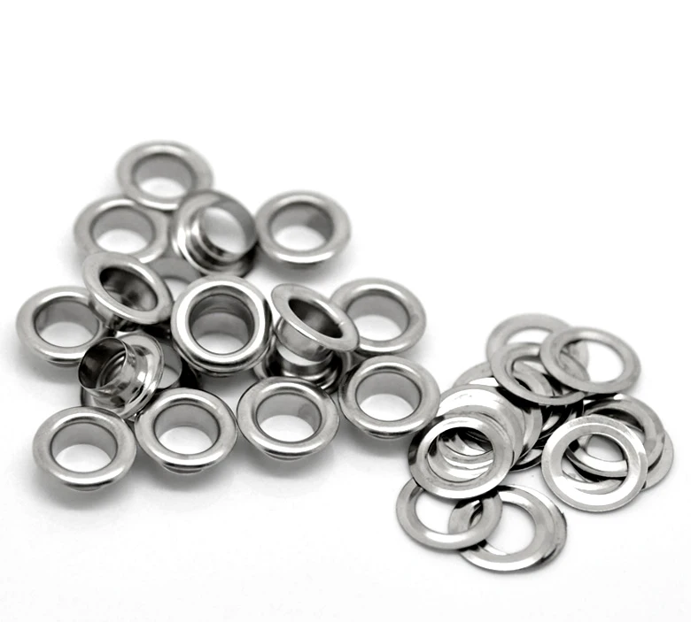 Free shipping 300 Sets Silver Tone Shoe Shoelace Eyelets 10mmx4mm 10mm