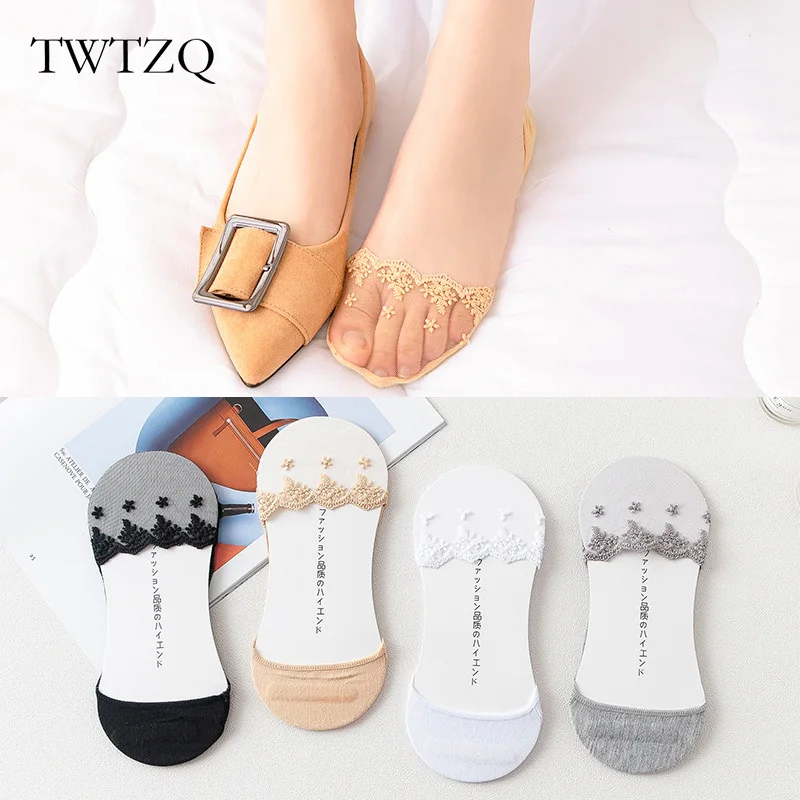 

TWTZQ Summer Women Socks Thin Mesh Sexy Ankle Sock Candy Color Invisible Non-slip Low Cut Casual Cotton Breathable Boat Socks