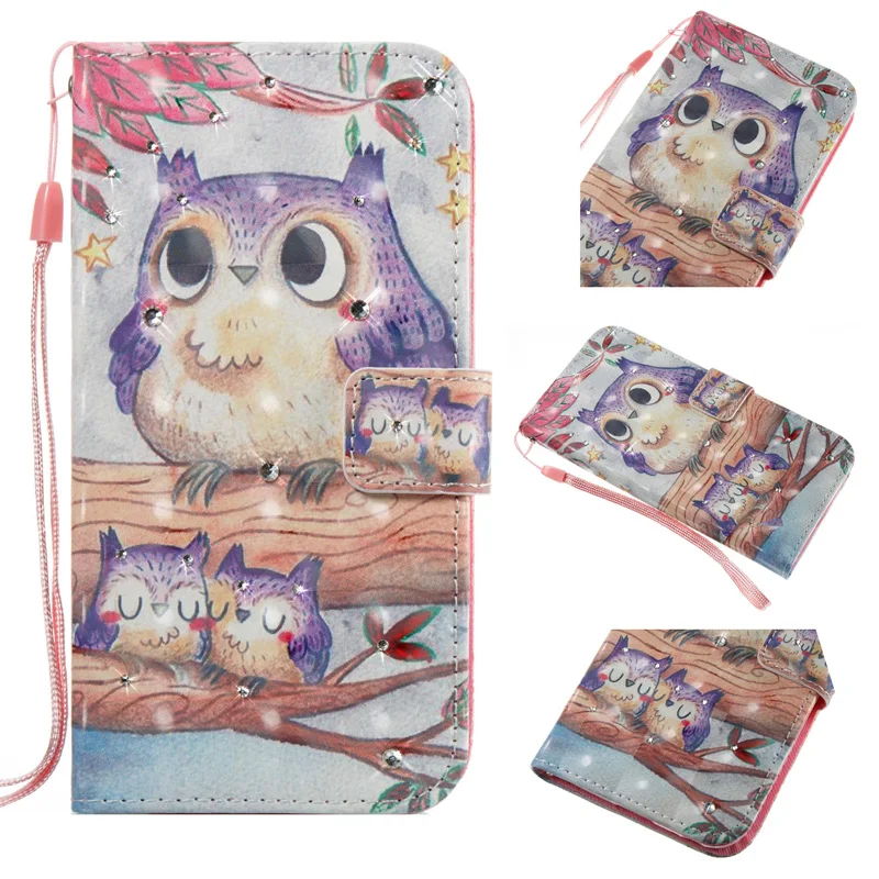 

Flip Wallet Diamond Leather Painted Phone Soft Silicone Cover Shell for Samsung Galaxy S5 S6 S7 Edge S8 Plus Note8 Xcover 4 Case