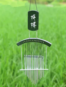 

13 Solid Alloy Metal Tubes Solid Wood Bronze Antirust Sound Chinese Characters Wind Chimes Door Hanging Birthday Gifts