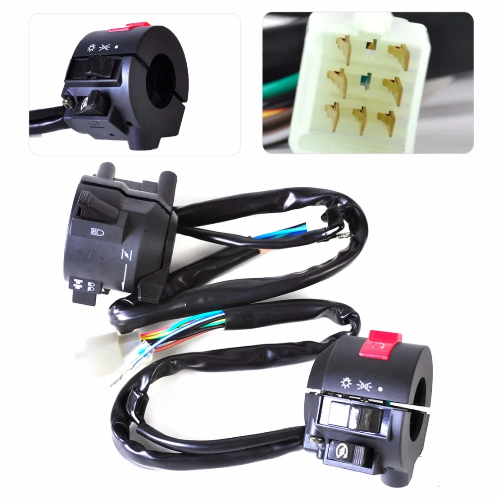 DWCX Motorcycle 1Pair 7/8" Handlebar Horn Turn Signal Electrical Start