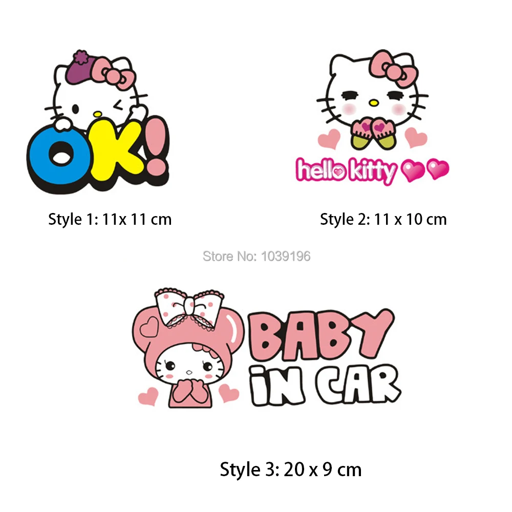 Baru Mobil Styling Stiker Lucu Ok Mobil Decal Hello Kitty Bayi Di