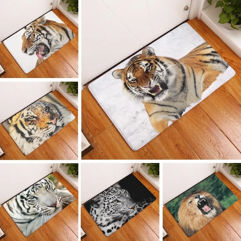 Carpet Tiger Printed Suede Floor Mat Home Decoration Kitchen Outdoor