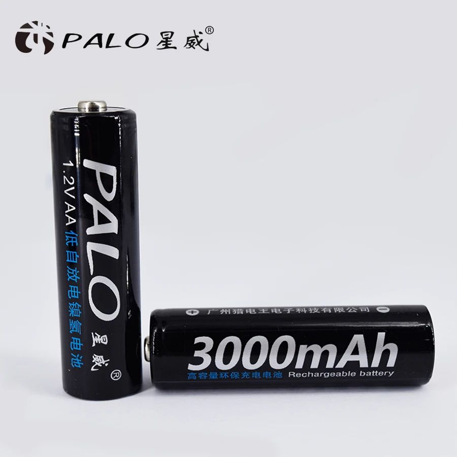 PALO 8 шт. аккумулятор 1,2 V AA аккумулятор 3000mah 2A батареи Ni-MH аккумулятор для фонарика микрофона камеры игрушки