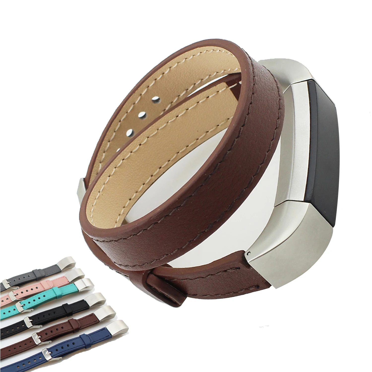 

CRESTED Leather strap for fitbit alta hr replacement band Double Tour GenuineBracelet belt watch band Wrist Band Strap