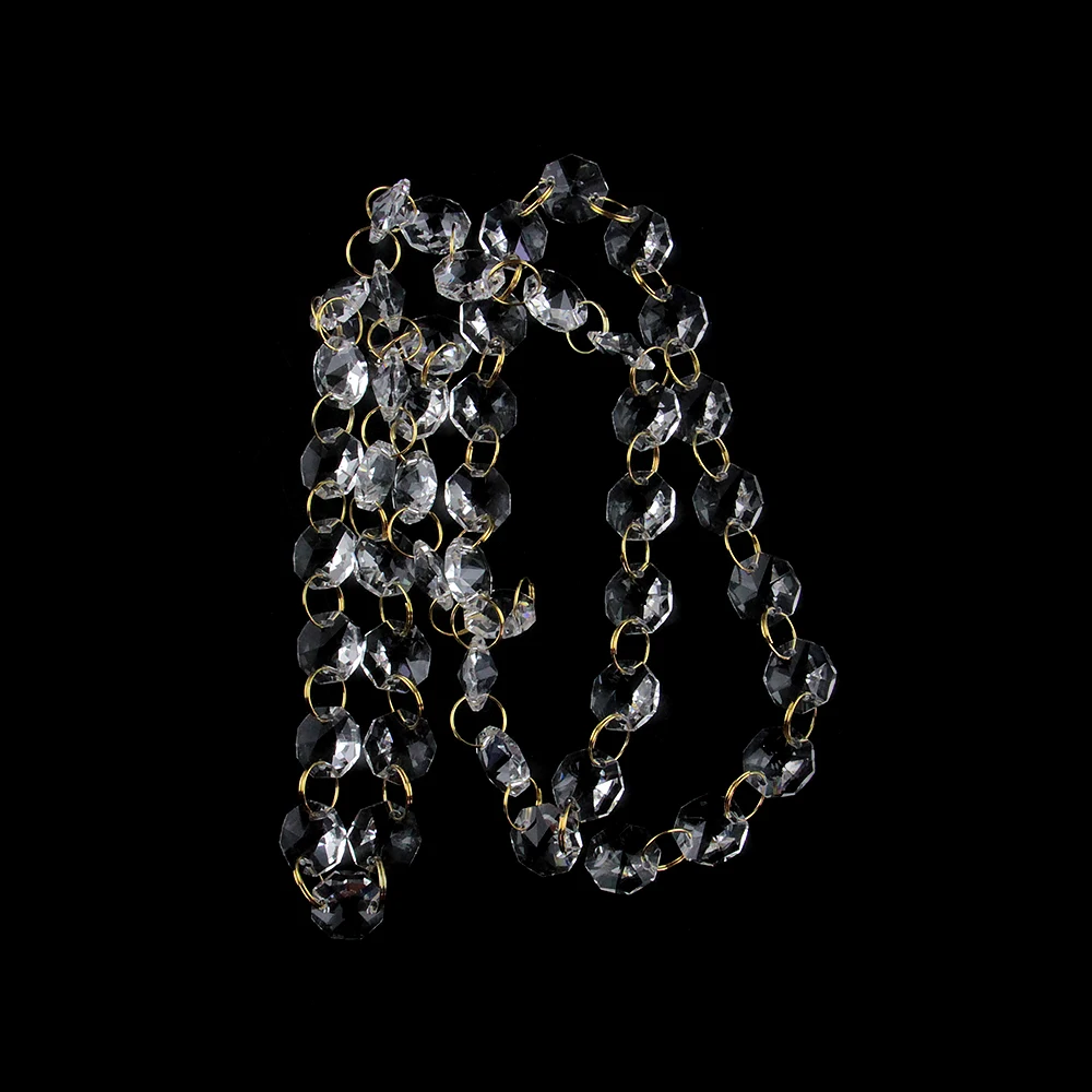 

14mm 5M clear acylic octagon beads garland strands chains chandelier parts lighting pendant door/home/wedding curtain decoration