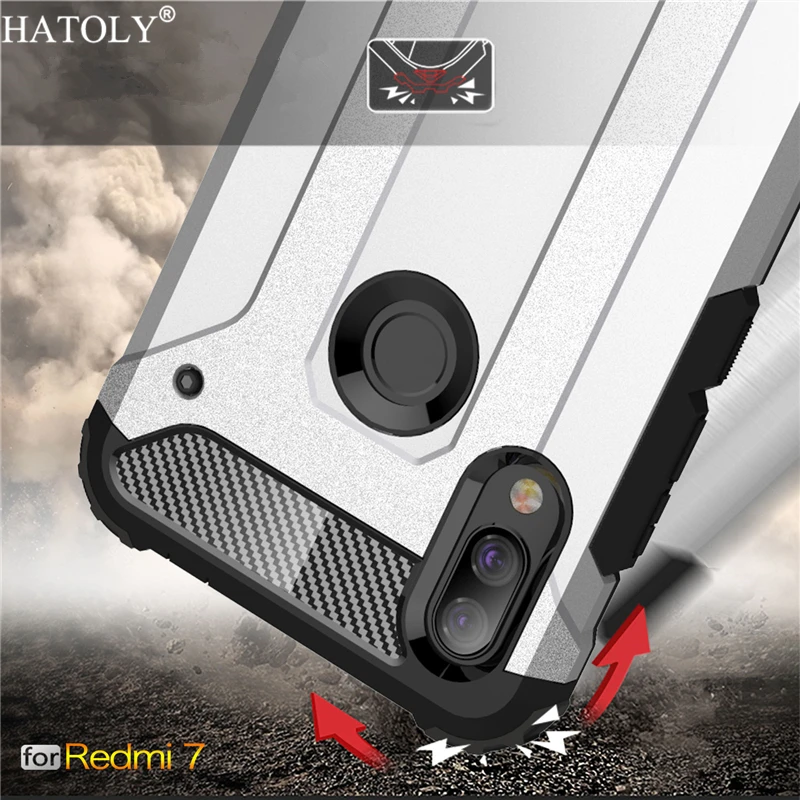

Cover Xiaomi Redmi 7 Case Silicone Rubber Armor Shell Protective Hard PC Back Phone Cover For Xiaomi Redmi 7 Case Xiaomi Redmi 7