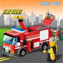 KAZI 8054 Fire Rescue Engine Truck Building Blocks 206pcs Educational DIY Construction Bricks Intelligent Toys For Children KAZI 8054 Fire Rescue Engine Truck Building Blocks 206pcs Educational DIY Construction Bricks Intelligent Toys For Children
