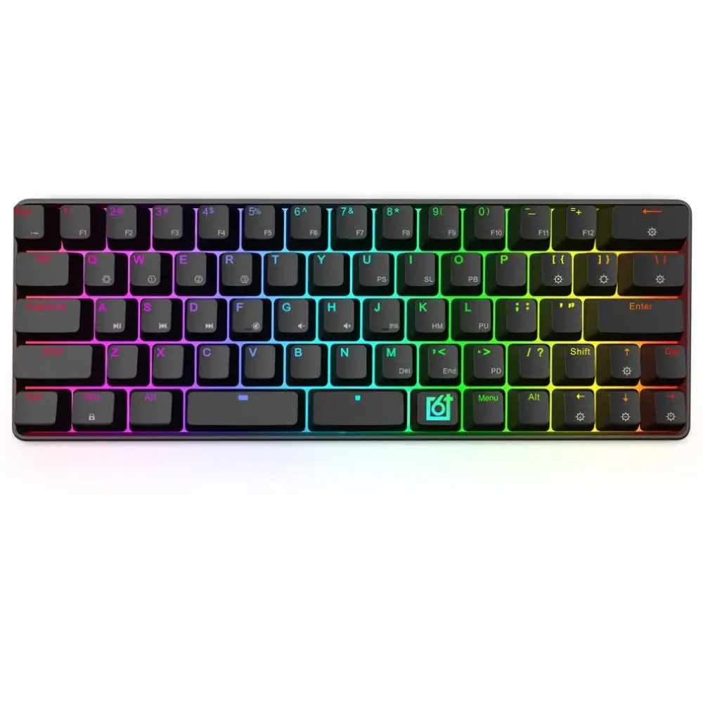 

GK66 Durable Wired RGB Backlight Professional Optical Desktop Notebook Mechanical Keyboard for PC Computer