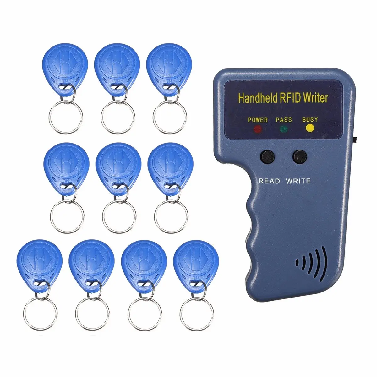 

RFID 125KHz ID Card Copier Duplicator Handheld Writer Programmer Reader + 10X Tags ID Keyfobs EM4100 EM410X Hot Sale