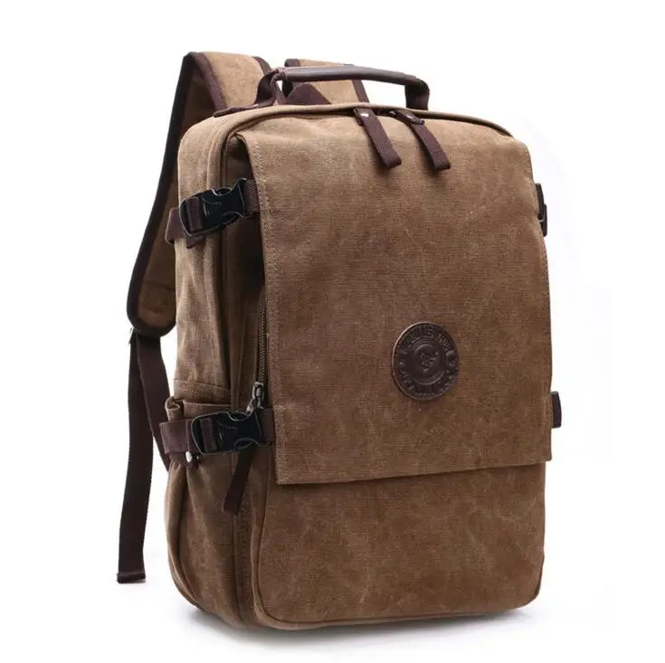 

070417 men new canvas backpack man travel bag school bag