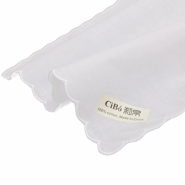 A011: Fehér Prémium Pamut Csipke Zsebkendők 12 Darab/Csomag Üres Horgolt Hankies Nők/Női Esküvői Ajándék - Image 6