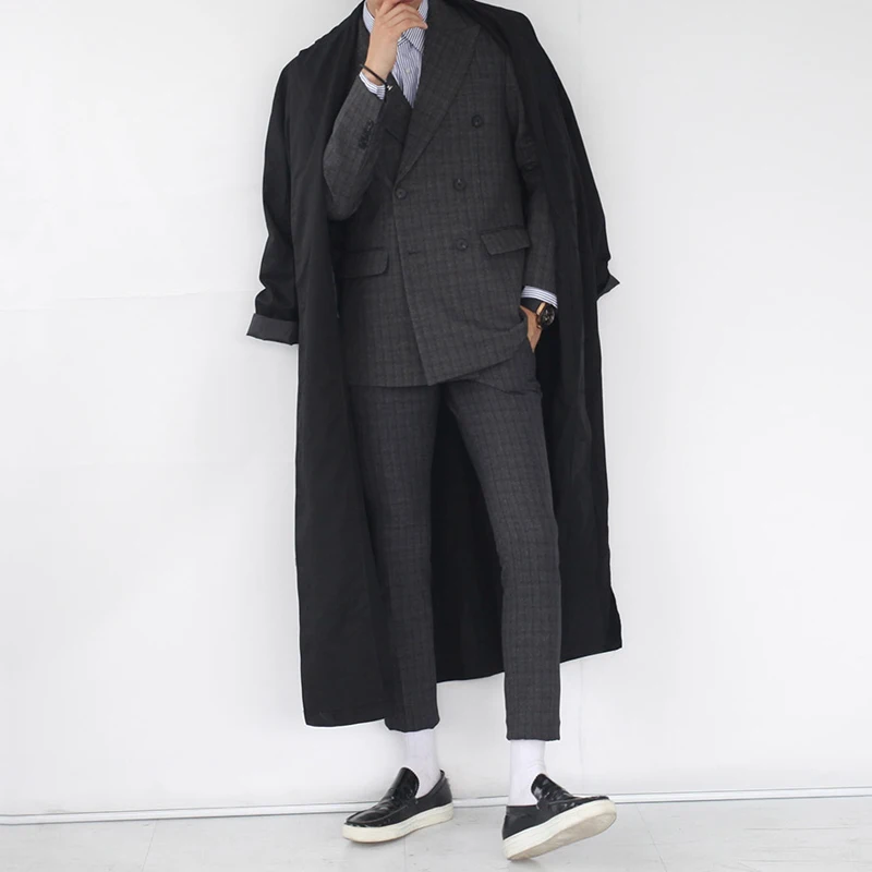 Long Coat Men Plus-size Black Fall/Winter M-6L