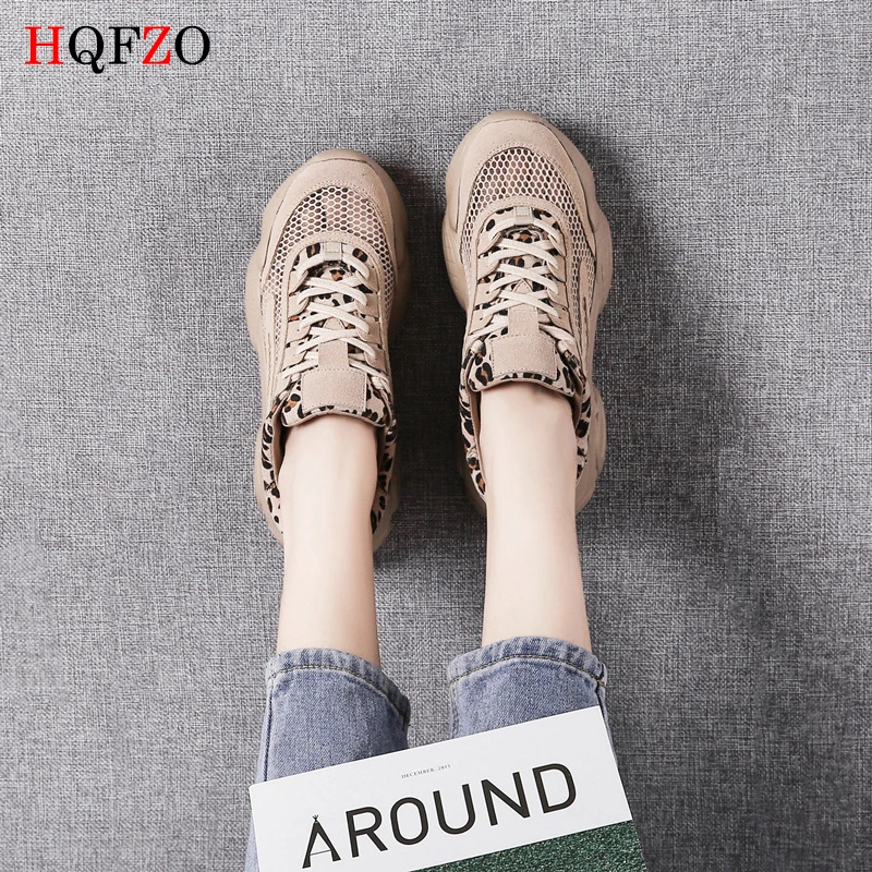 HQFZO تنفس الجوف الدانتيل متابعة ليوبارد النساء أحذية رياضية تنيس بلاتافورما المرأة حذاء كاجوال الصيف 2019 موهير HQFZO تنفس الجوف الدانتيل متابعة ليوبارد النساء أحذية رياضية تنيس بلاتافورما المرأة حذاء كاجوال الصيف 2019 موهير