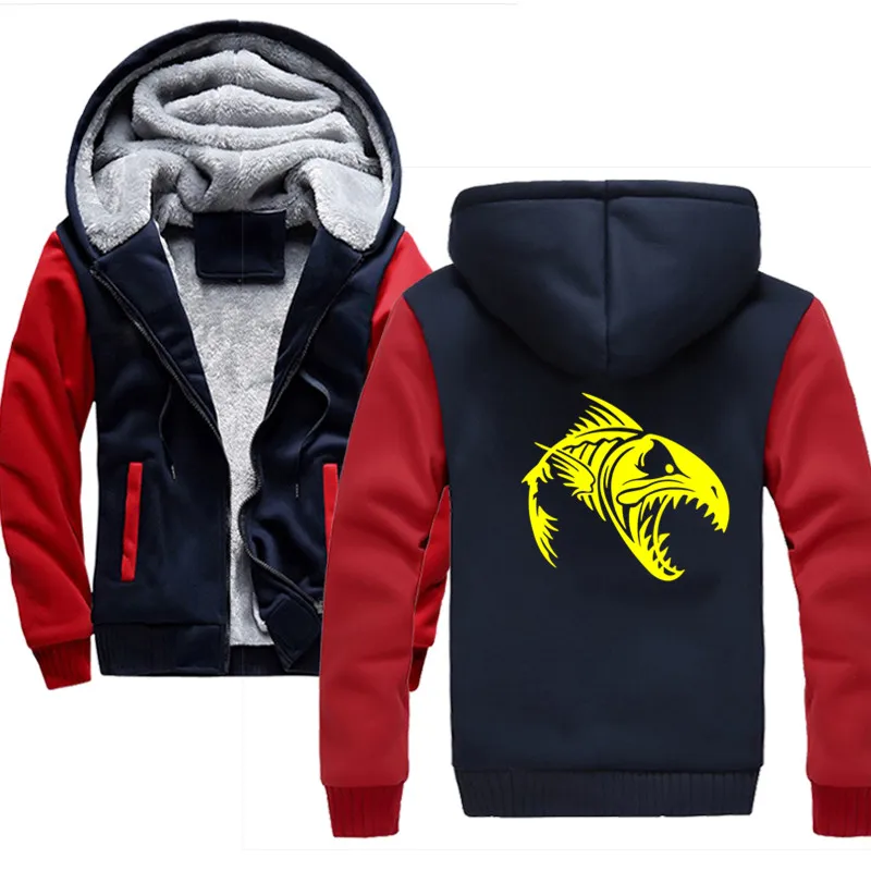 

Fish Skeleton Autumn Winter Men Hoodie Sweatshirt Long Sleeve Tops Shirt Sweatshirts Pullover Sweatshirt Male Coats Outerwear