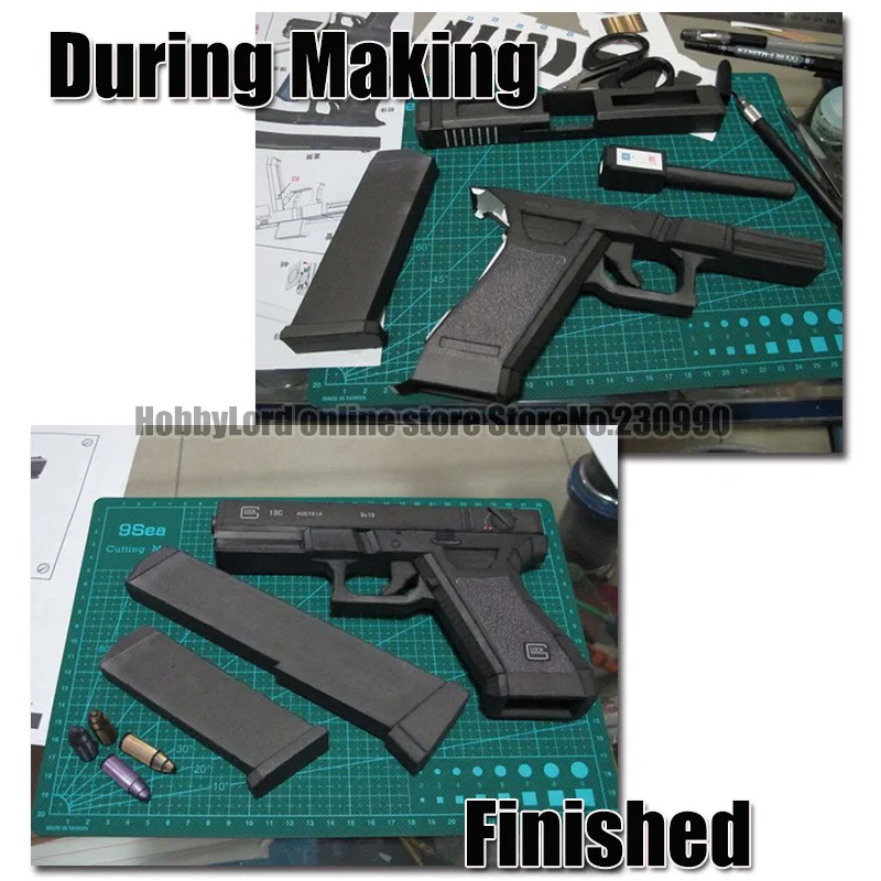 Новинка 2019 года 2 в 1 бумажная модель Glock18 M1911 игрушечный пистолет страницы для