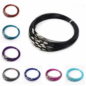 

10Pcs Jewelry Findings 1mm Colorful Stainless Steel Jump Rings & Split Ring With Brass Screw Clasp Fit For Making Necklace DIY