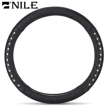 

Nile Car Rivets Steering Wheels Cover Microfiber Leather Steering-wheel Case Auto Accessories Universal 38cm Auto Accessories