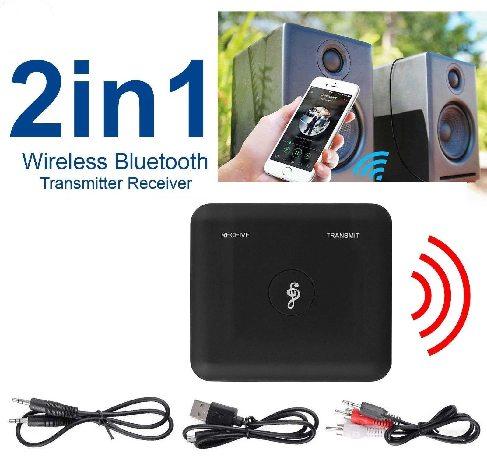 Беспроводной адаптер Bluetooth V4.2 передатчик и приемник A2DP аудио 3 5 мм Aux адаптеры Hub