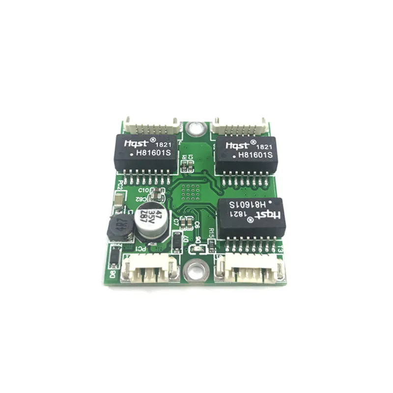 38*34Mini mini weak box network wiring box 5V 12V 3/4 port 3 way 10/100Mbps built-in network switch module network switch