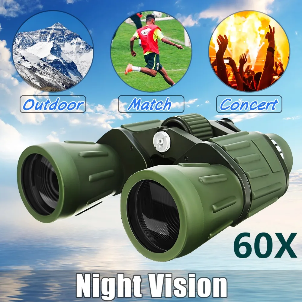 

SGODDE Night Vision 60x50 HD Binoculars Military Zoom Powerful Hunting Optics Astronomical Telescope Objective + Eyepiece Adjust