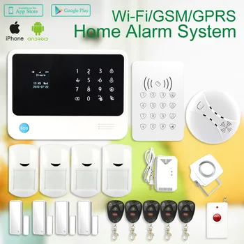 

433mhz Wireless WIFI GSM SMS Home thief Security System alarm iphone ipad android Control WiFi Alarm System with RFID keypad