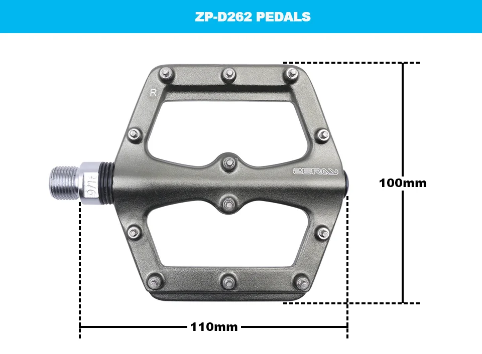 ZERAY ZP-D262 Плоские Педали для горного велосипеда, сверхлегкие педали из алюминиевого сплава, велосипедные педали для горного велосипеда, велосипедные педали, BMX запчасти