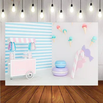 

Photography Background Ice Cream Cart Cake Candy House Baby Children Photographic Decor Photocall Backdrop Photo Studio Banner