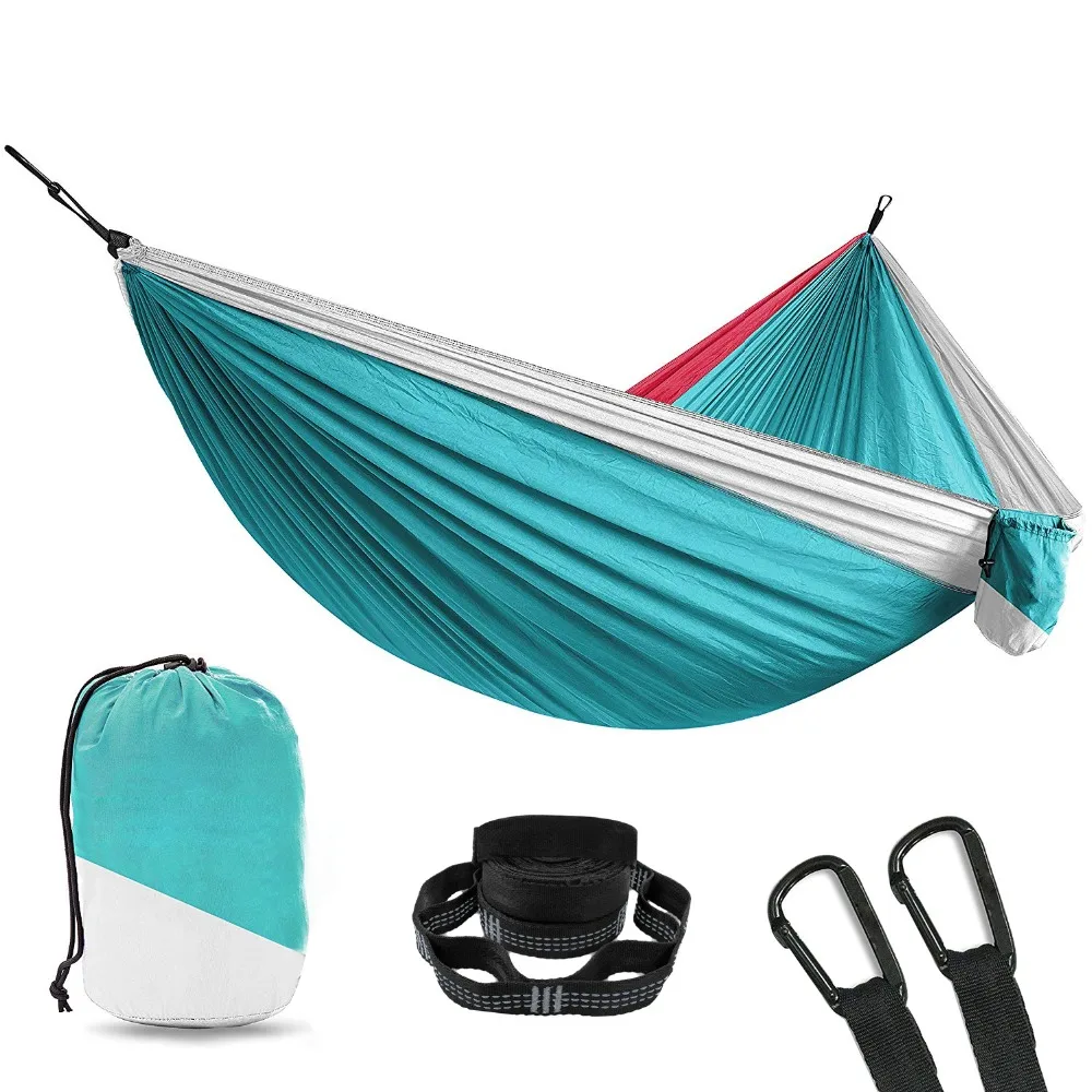 

Ultralight Double Camping Hammock WithTree Straps Sdurty Nylon Portable Heavy Duty Holds 700lb for Sitting Hanging Hamac