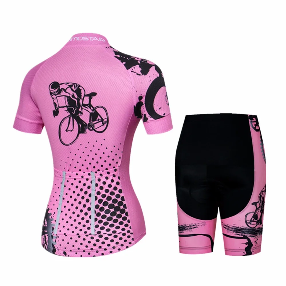 2021 Bike Jersey set Women Cycling jersey Shorts girls Mountainr road MTB Bicycle suits Maillot Ropa Ciclismo Top bottom pink