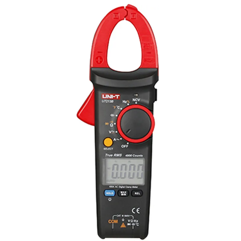 

UNI-T UT213A UT213B UT213C Digital Clamp Meters LCD True RMS Ammeter Resistance Capacitance Frequency Temperature Test NCV Meter