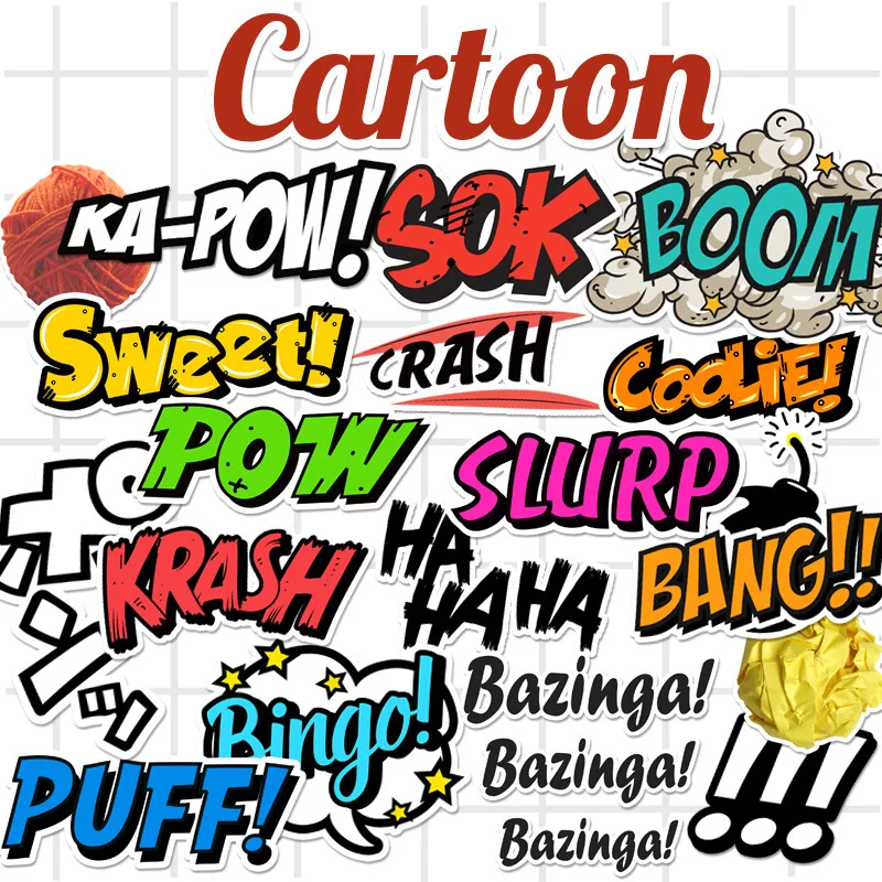 

21 Pcs Pop Style Buzzword Sticker for Skateboard Laptop Luggage Guitar Fridge Phone Toy Stickers Creative DIY Graffiti Sticker
