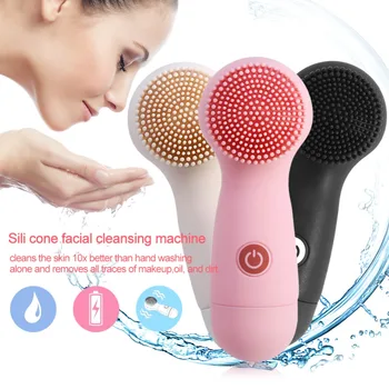 

Electric Face Washing Brush Sonic Vibration Facial Skin Massager Brush Face Deep Cleansing Exfoliating Washing Cleanser Brush