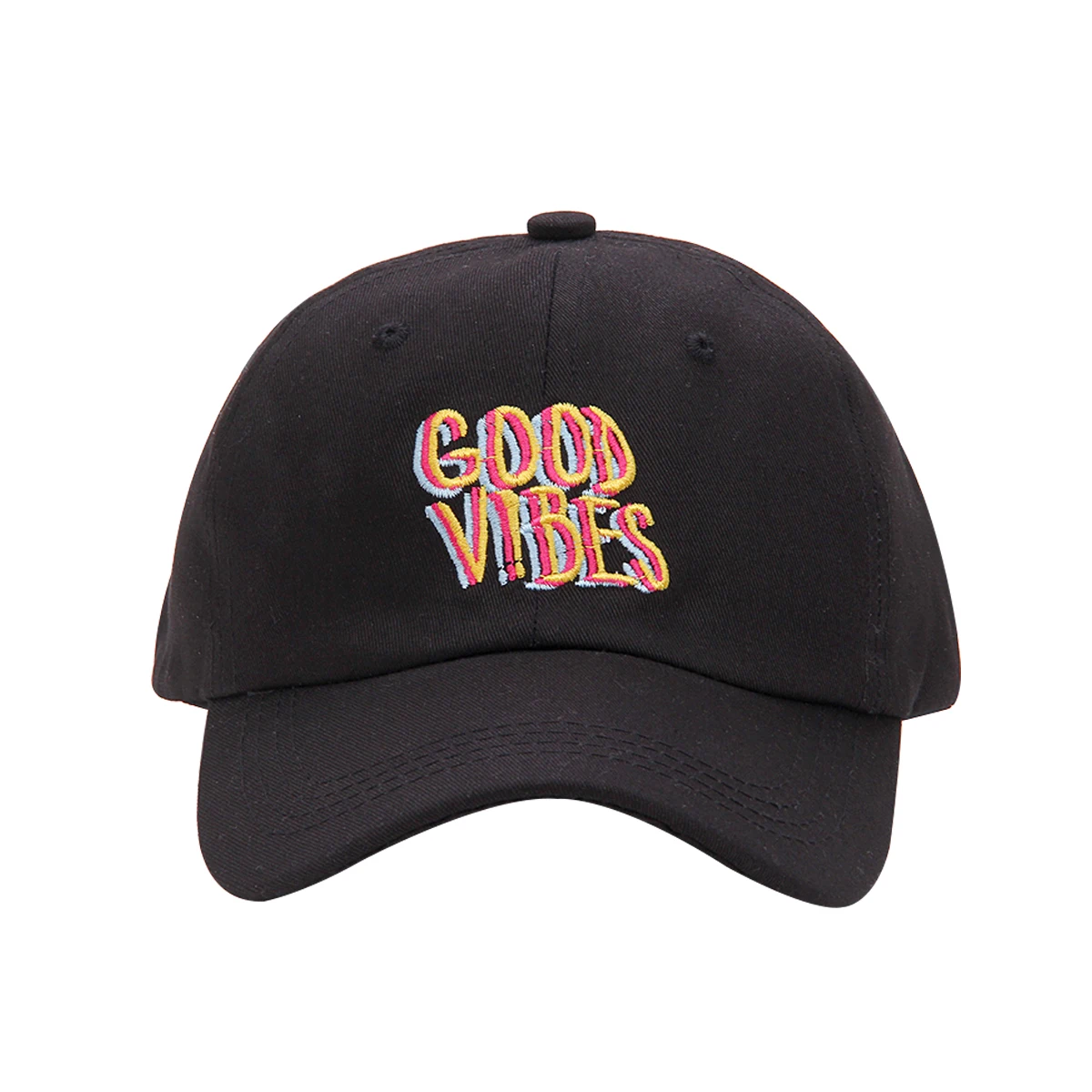

2019 New Baseball Caps Women Men Letter Good Vibes Embroidered Unisex Street 100% Cotton Casquette Bone Fashion Dad Hats