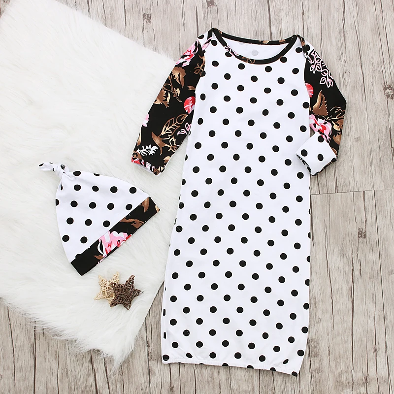 

Lovely Polka Dots Baby Girls&Boys Sleeping Bags Hats 2Pcs Coming Home Outfits Clothes Baby Sleep Bag Outfits Set Suits DS15