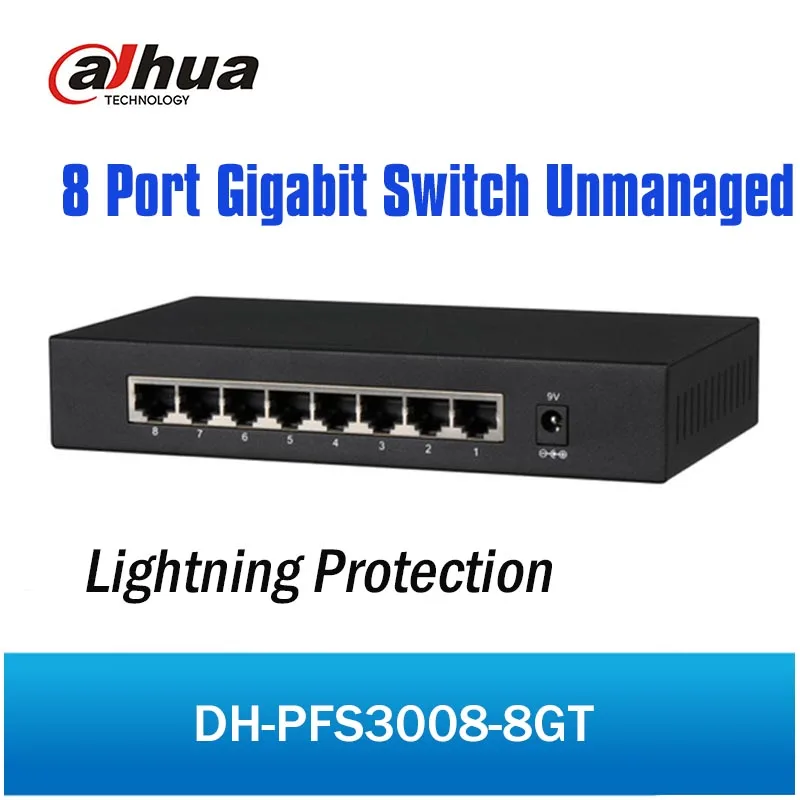 

DH Technology PFS3008-8GT 8-Port Gigabit Unmanaged Desktop Switch (non-PoE)
