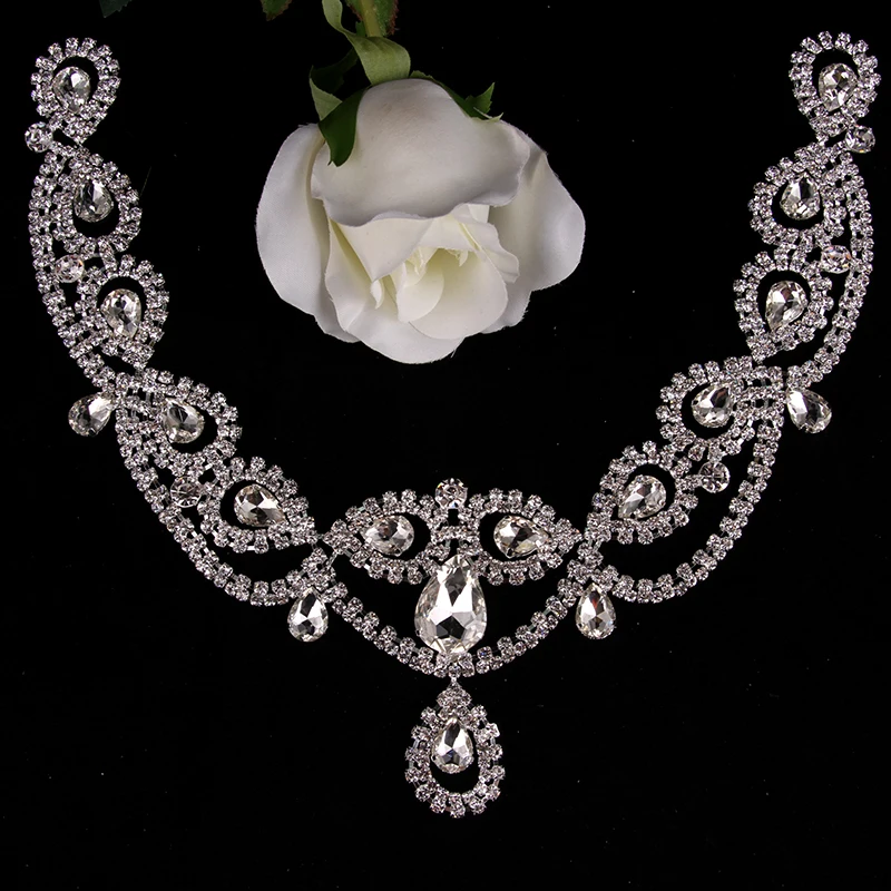 Applique Con Strass Per Abiti Da Sposa FINGERINSPIRE - Cristalli Argento, 180x46mm, Per Cinture, Copricapi E Scarpe - Foto 11