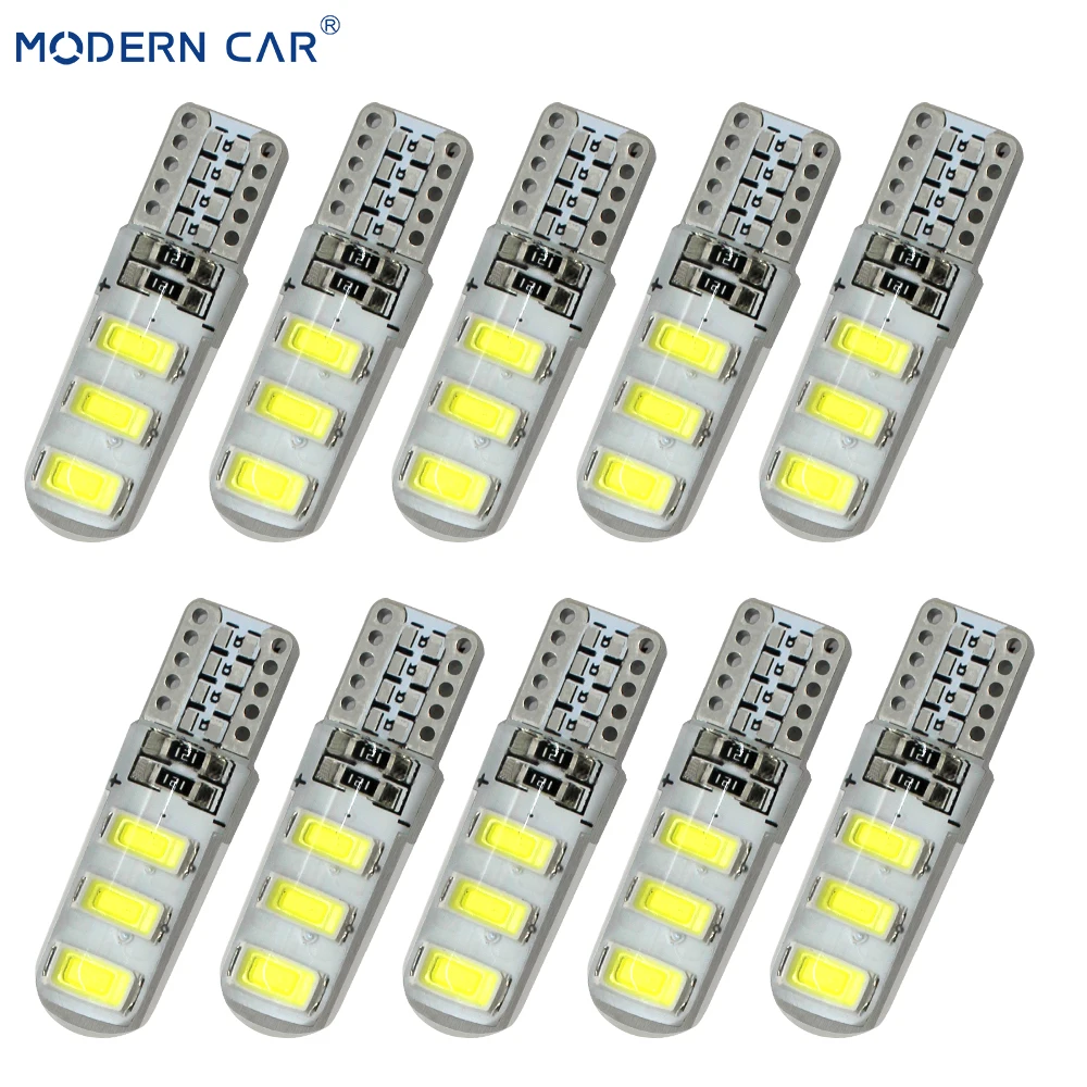 Современный автомобильный силиконовый чехол 10xT10 6SMD 5630 Светодиодный парковочный