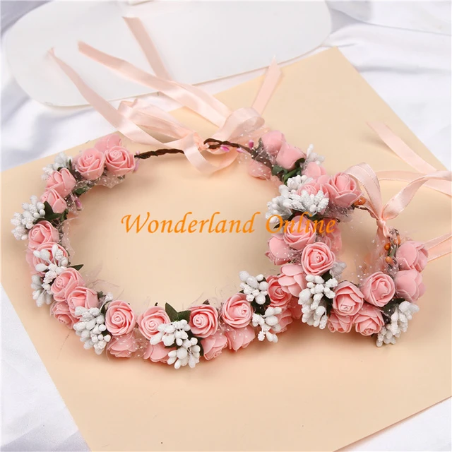 1pc Children's Princess Flower Ring Super Immortal Pearl Gold Leaf Hair  Band Flower Children's Head Flower Girl Performance Head Band Girl Hair  Accessories Suitable For Parties And Proms New Year Gift For